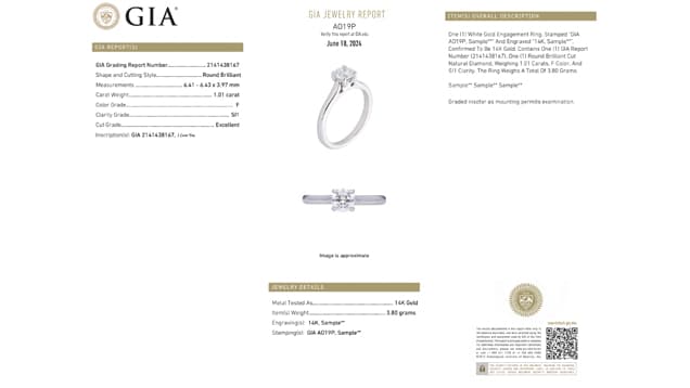 GIA jewelry report clarifies diamond details for finished pieces