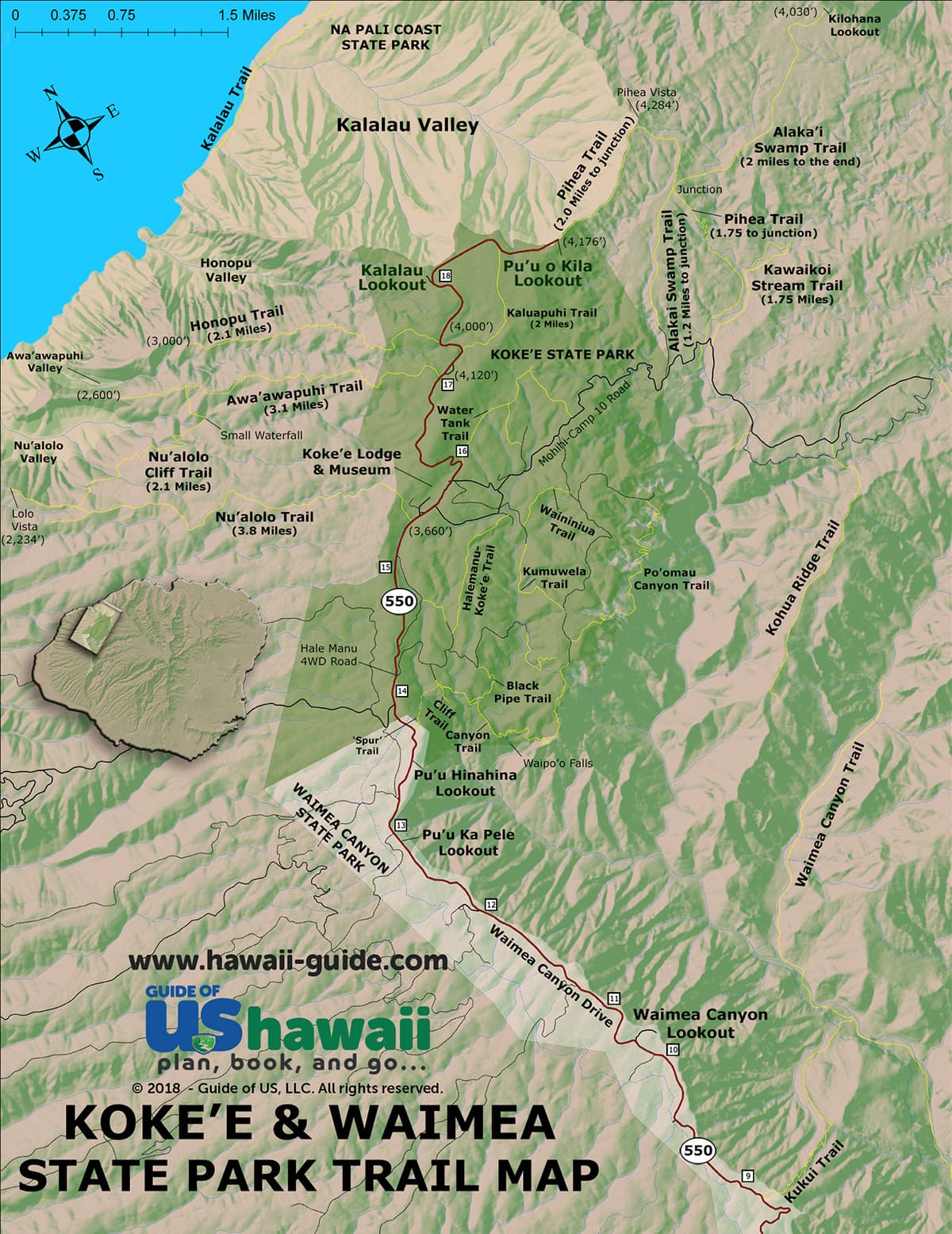 Kōkeʻe and Waimea Canyon State Parks: Prepare for Weather, Trail Conditions