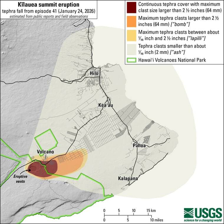 Hawaiʻi County Opens Tephra Information Center in Volcano After Kīlauea Episode 43