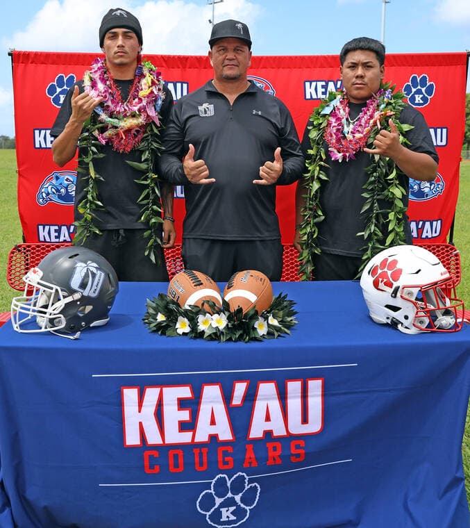 Keaau seniors sign with Utah Islanders, extending football careers