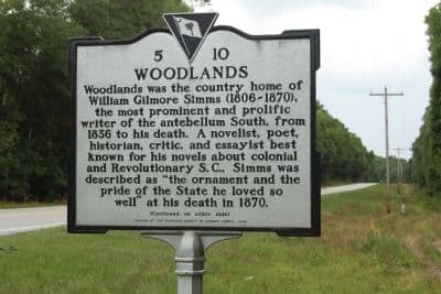 Woodlands in Bamberg County, home of writer William Gilmore Simms