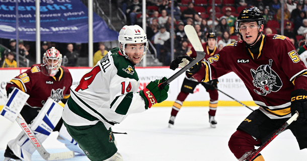 Iowa Wild Rally Past Chicago Wolves 6-4, Gambrell Nets Hat Trick