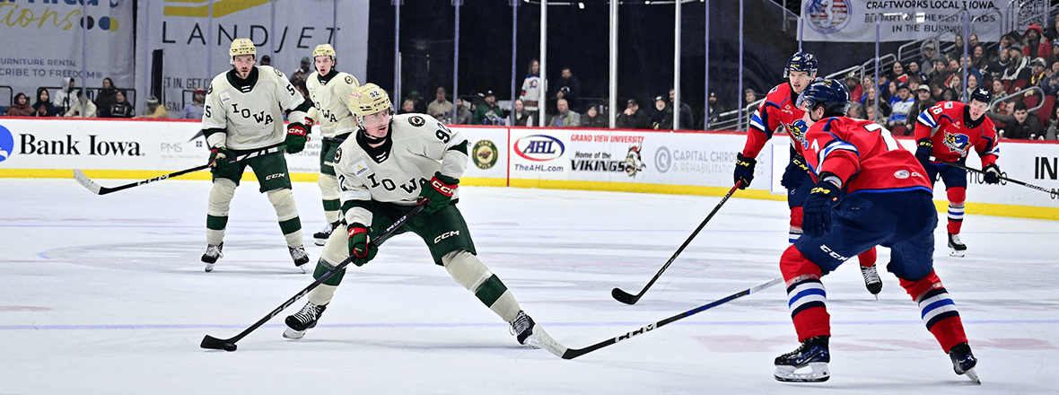 Iowa Wild Complete Weekend Sweep, Edge Springfield Thunderbirds 2-1