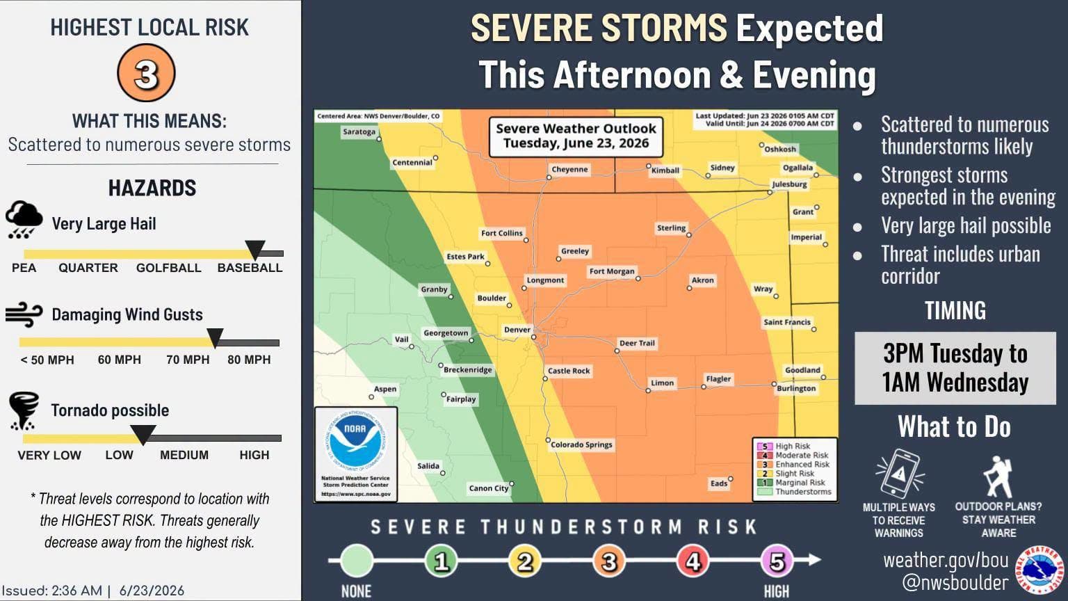 Sterling cleans up after hailstorm as more severe weather looms