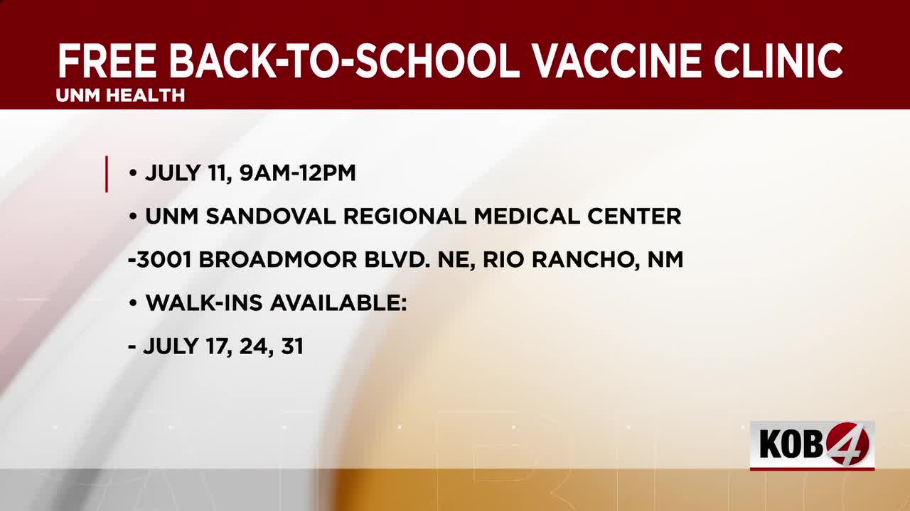 Rio Rancho medical center offers free back-to-school vaccine event