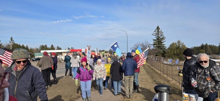 Hundreds rally in Two Harbors for No Kings protest