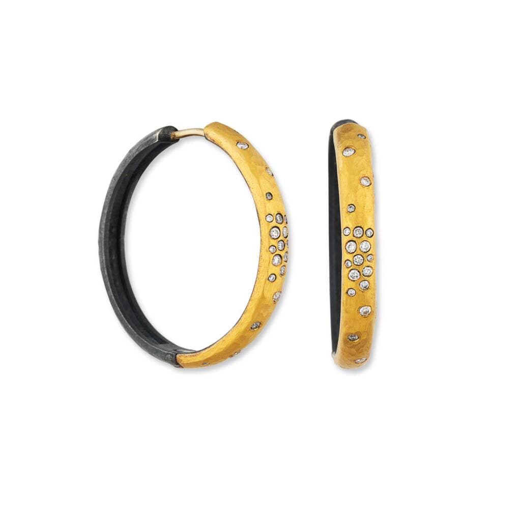 Lika Behar Collection wins with reversible Diana hoops in oxidized silver and gold