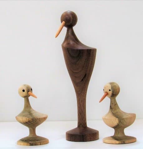 Mike Peace turns scrap wood into elegant decorative birds