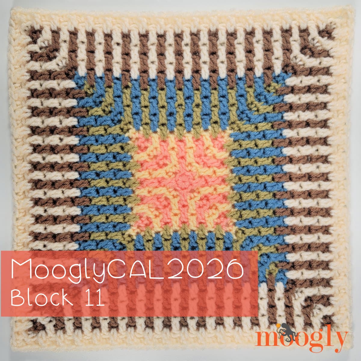 Moogly adds meditative mosaic square to year-long crochet-along