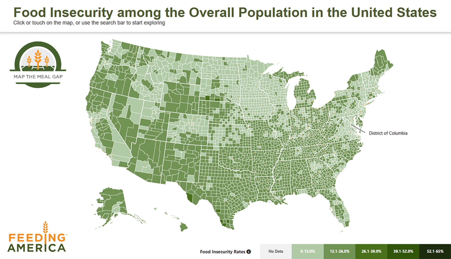Feeding America's Map the Meal Gap tracks local food insecurity trends