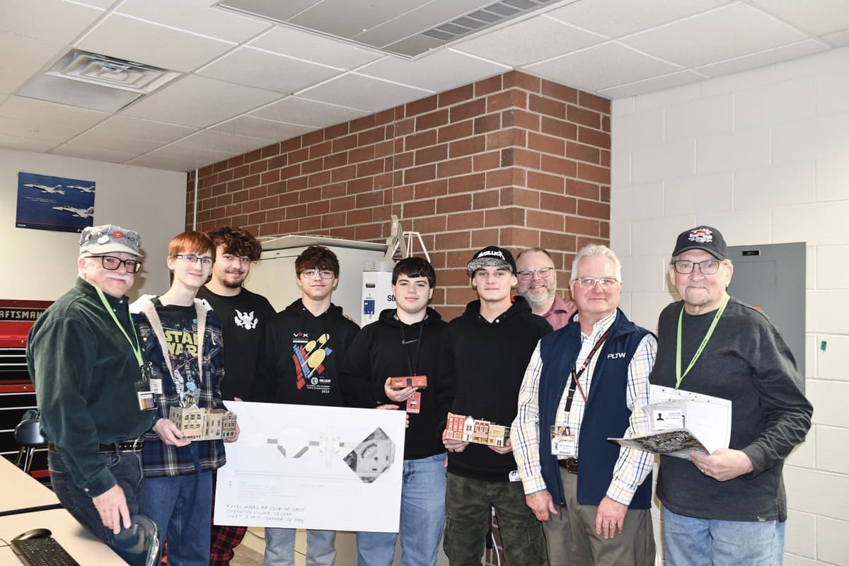 Huntley High CAD Students Team Up to Rebuild Town Square Model Railroad Layout