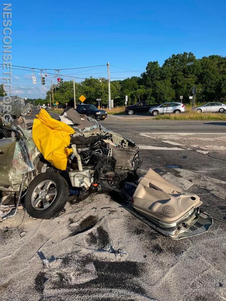 Two-Vehicle Crash at Route 347/111 in Hauppauge Leaves Passenger Seriously Injured