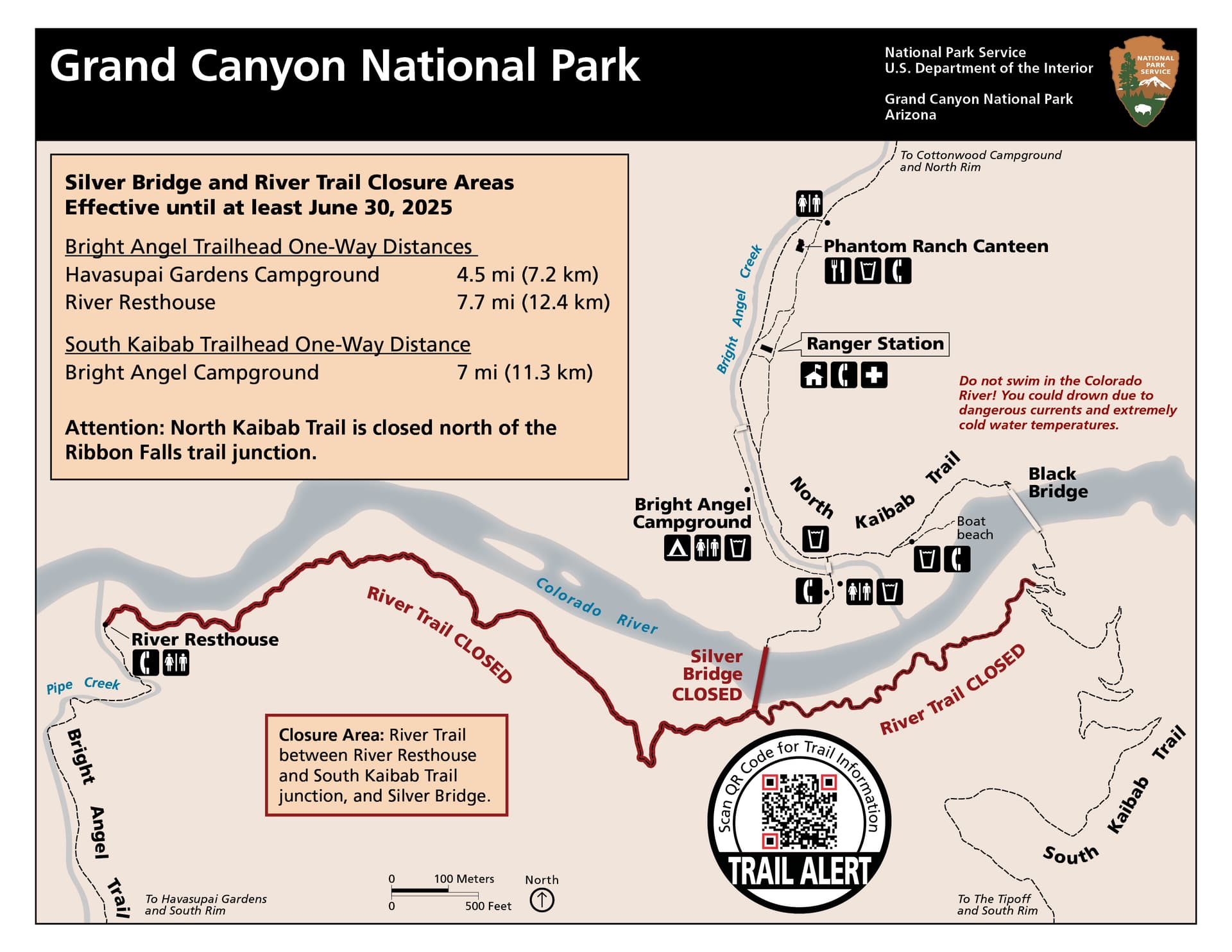 Grand Canyon Closes River Trail and Silver Bridge Through June 2026