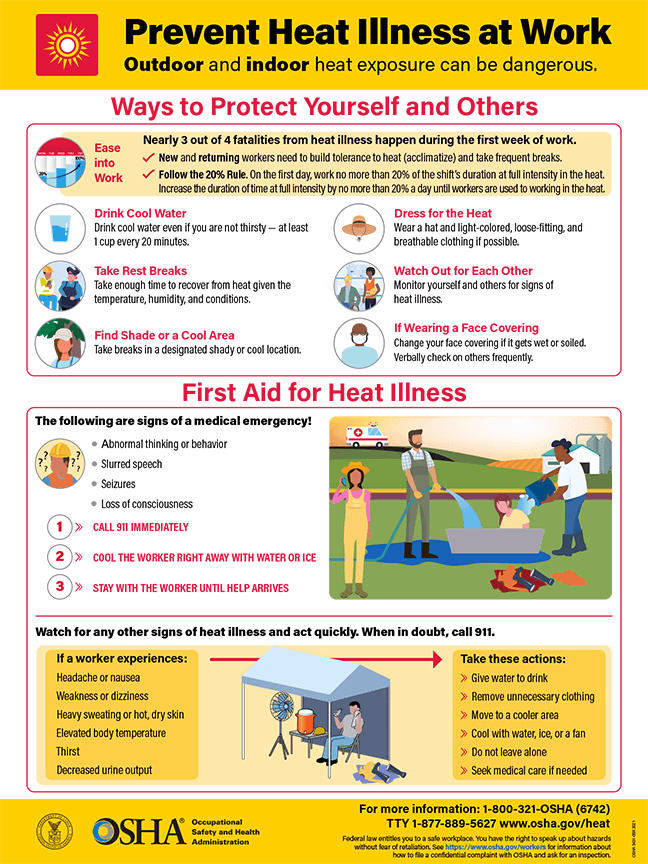 OSHA urges heat safety plans as A Simple Gesture faces summer risks