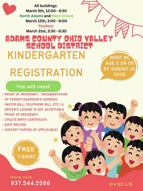 Adams County schools open kindergarten registration for 2026-2027