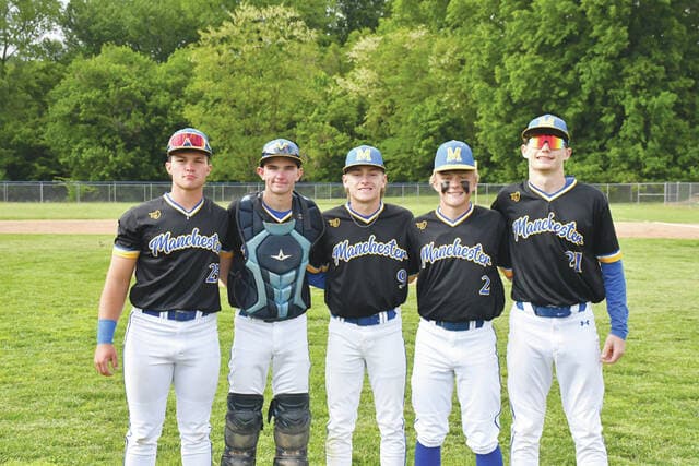 Manchester baseball wins three of four, ties for SHAC lead