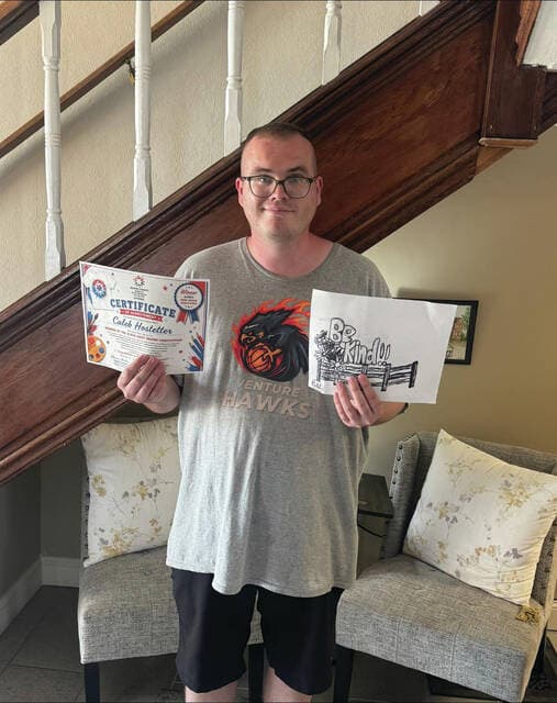 Caleb Hostetter wins ACBDD shirt design contest for advocacy support