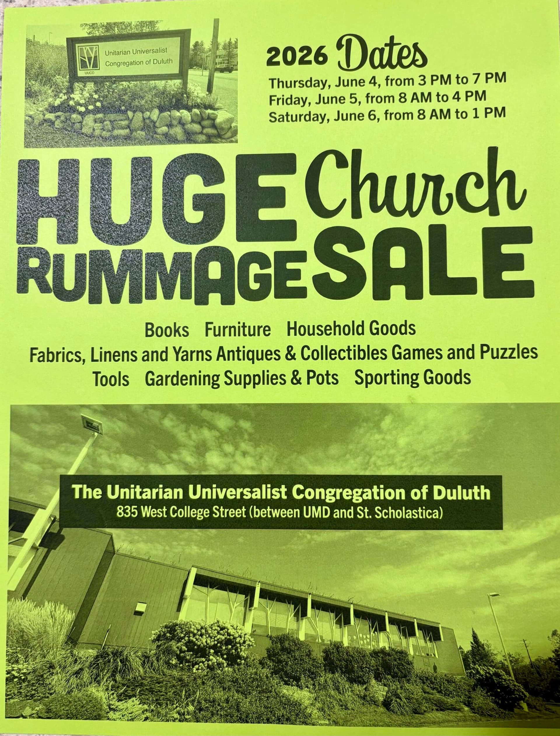Duluth congregation's rummage sale funds church programs and community work