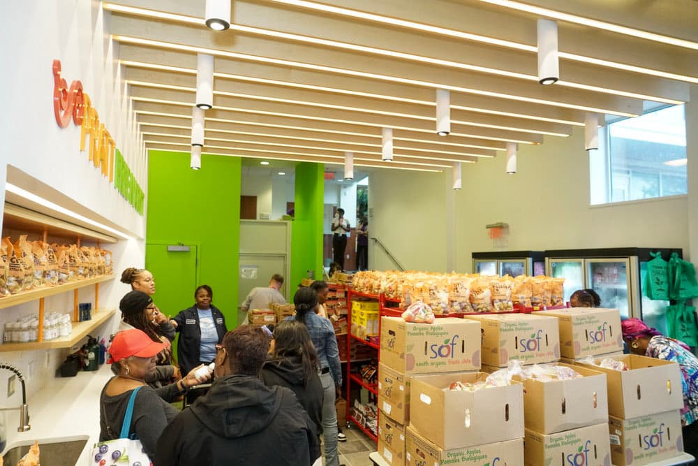 Renovated Brooklyn Library reopens with free food market