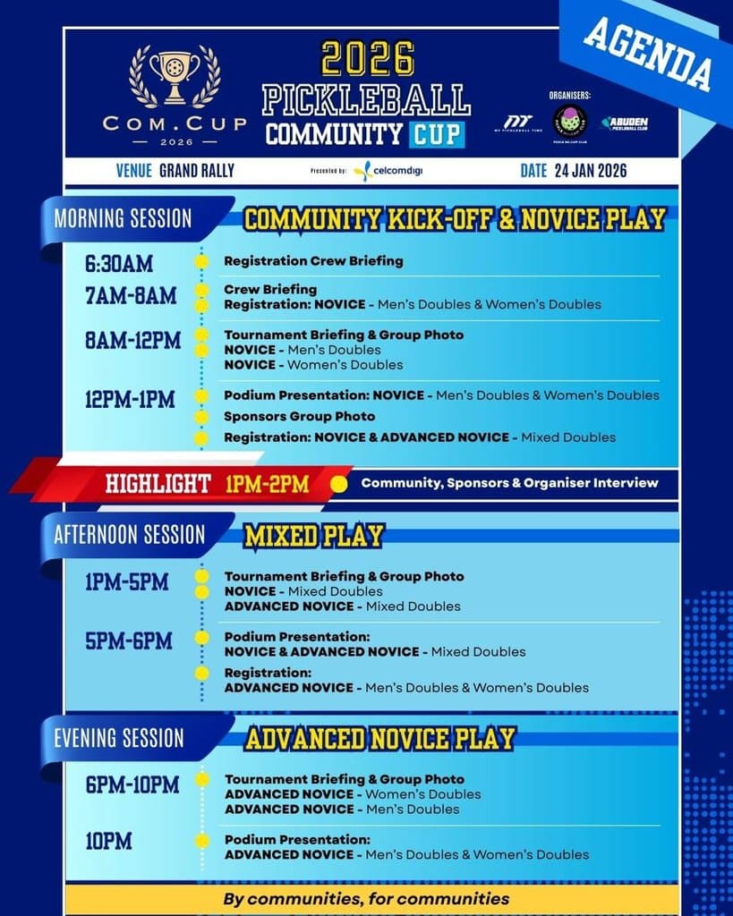 Shah Alam Rooftop Hosts Club-Only Pickleball Community Cup Jan 24