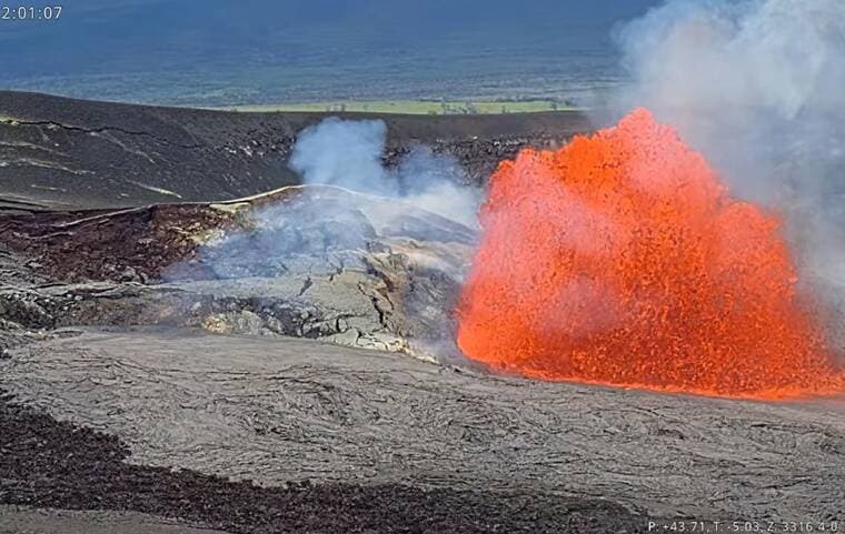 Kīlauea summit eruption ties record for lava-fountaining episodes