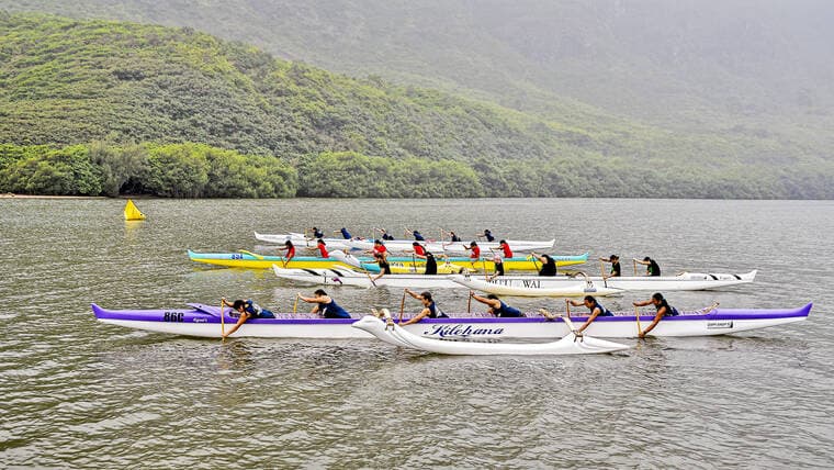 Waimea Takes Lead in KIF Mixed Paddling Regatta at Nawiliwili