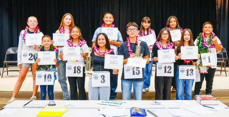 Kapaa Middle’s Makenzie Abalos Wins Kauai Complex Area Spelling Bee