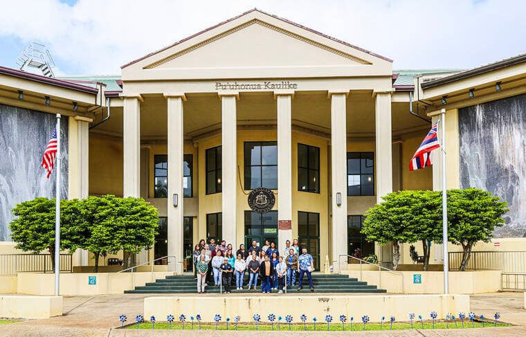 Kauai Agencies Plant Blue Pinwheels to Mark Child Abuse Prevention Month