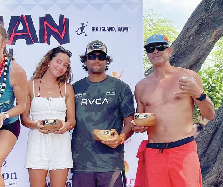Kaua‘i Gang relay team earns third at Lavaman Triathlon, fueled by ohana