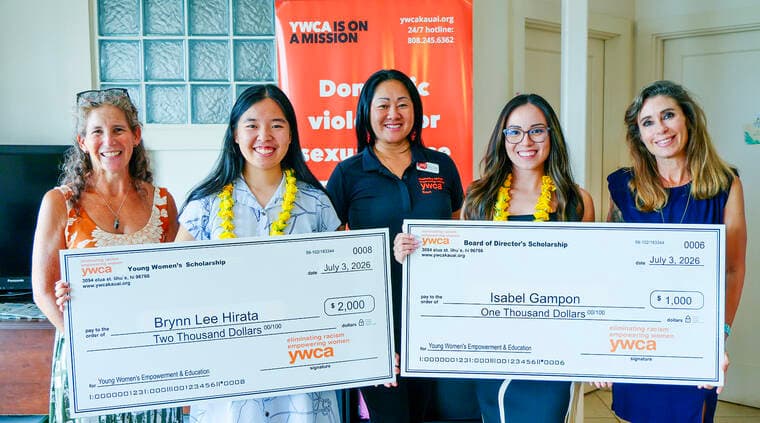 YWCA of Kauai awards scholarships to two young women