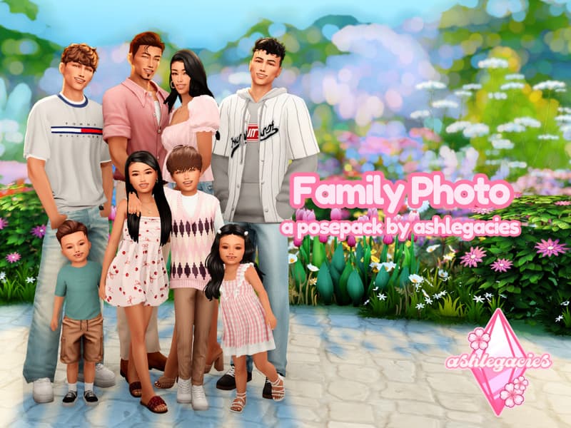 The Sims Resource shares new family posepack, The Sound of Laughter