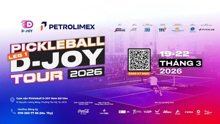 Vietnam's Pickleball D-Joy Tour 2026 Opens March in Saigon, Targets 3 Billion VND Prize Pool