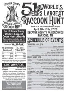 Parsons hosts 51st annual World’s Largest Raccoon Hunt, aiding St. Jude