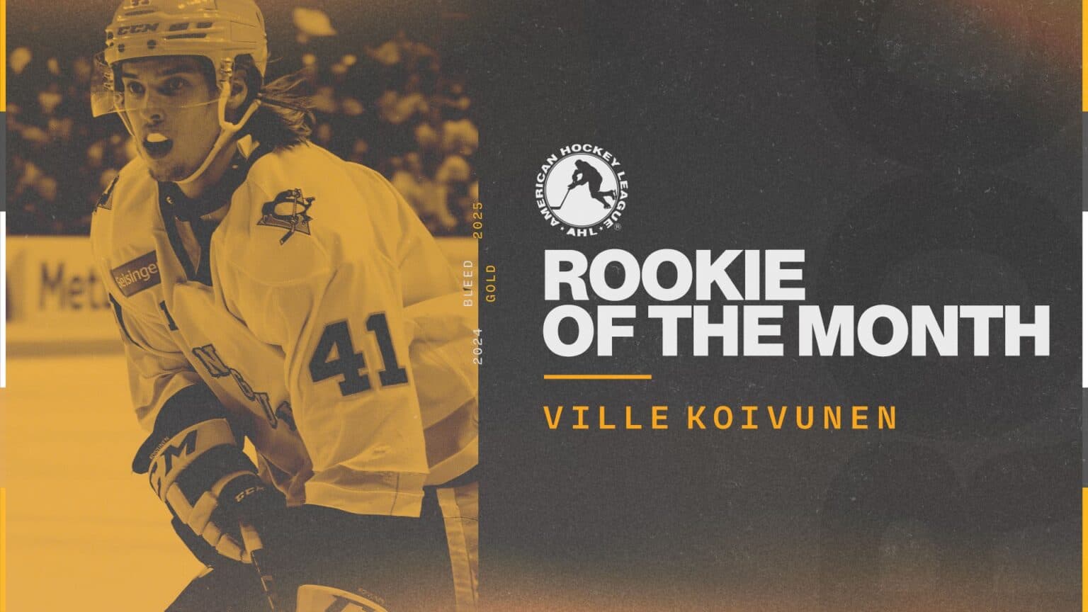 Wilkes-Barre/Scranton 36-13-4-2, riding six-game streak; Koivunen AHL Player of Month