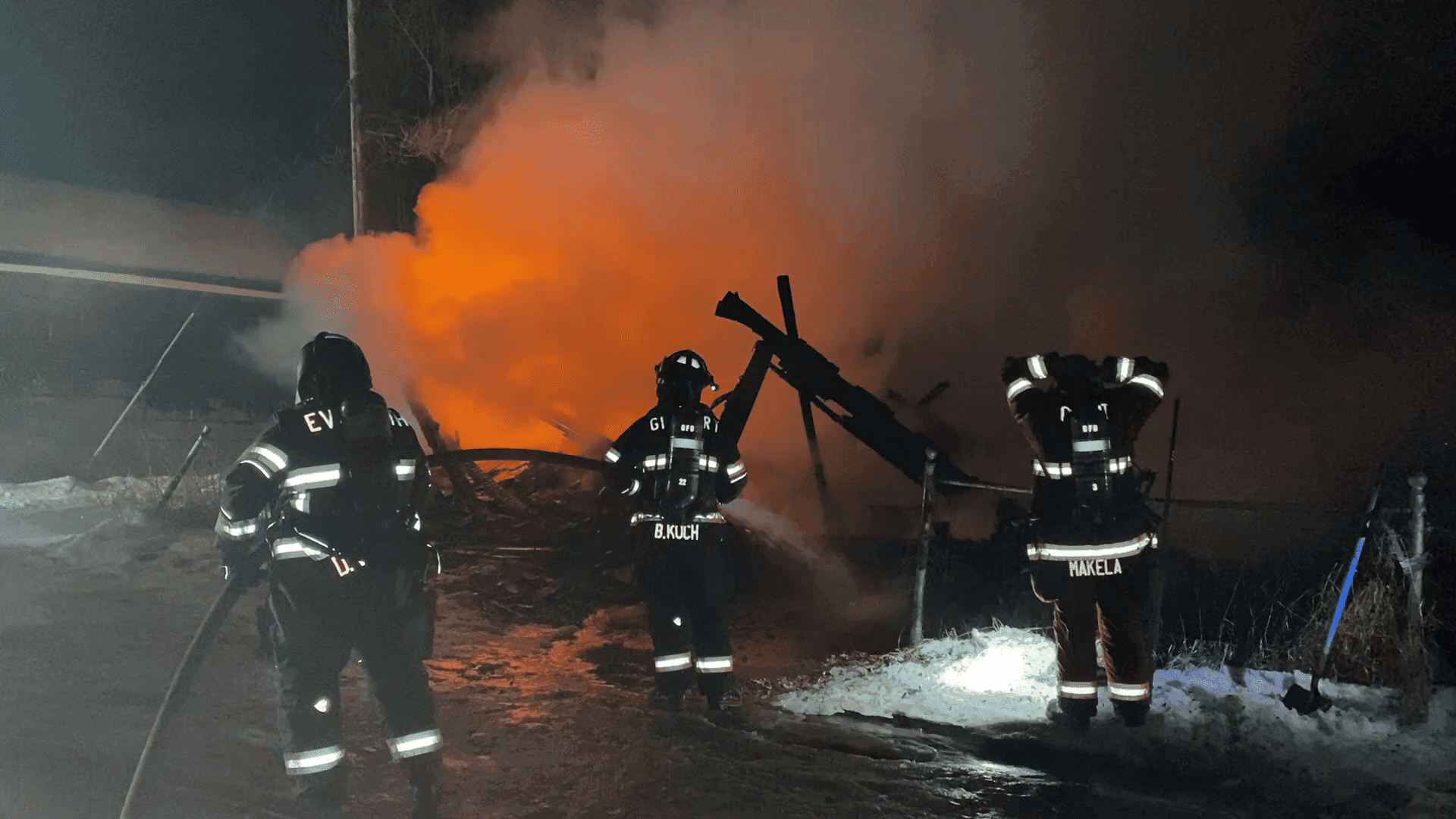 Late-night Eveleth fire destroys garage, damages nearby home, shed and truck