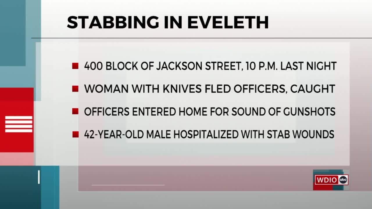 Woman arrested after Eveleth stabbing sends man to hospital