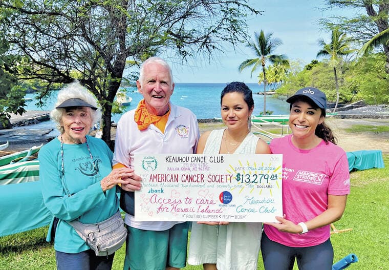Keauhou Canoe Club Raises $13,279 for American Cancer Society Patients