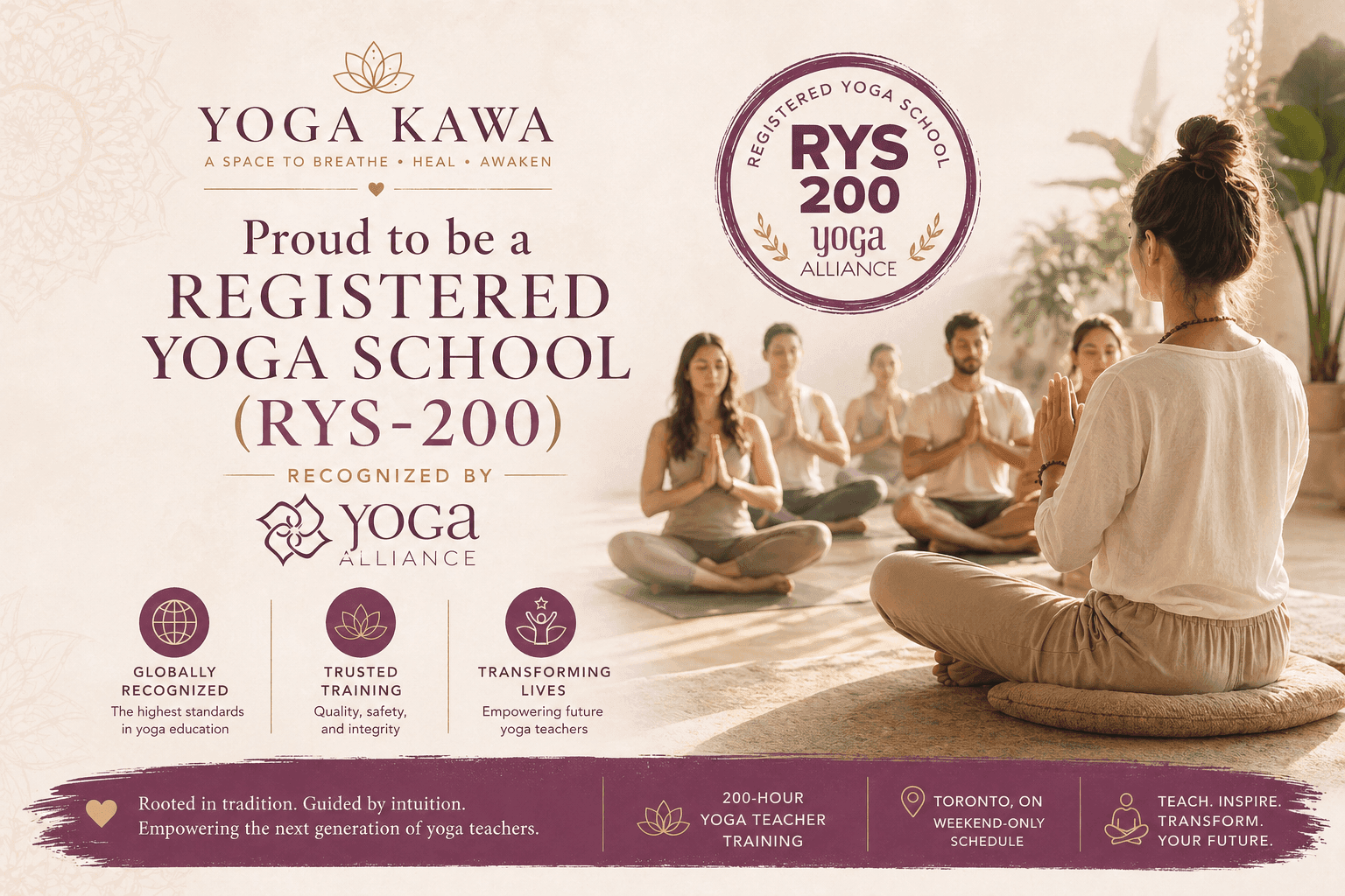 Yoga Kawa Earns Yoga Alliance RYS-200 Recognition in Toronto
