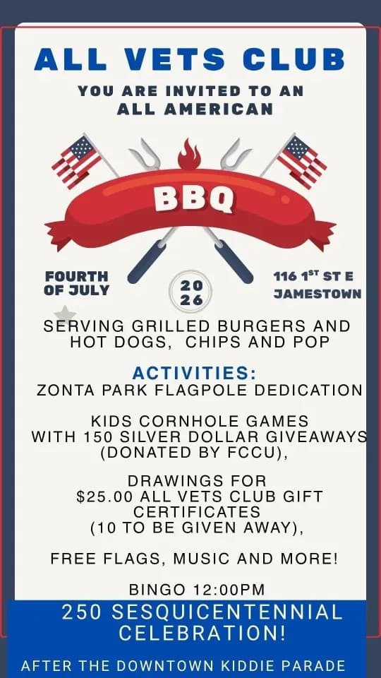 All Vets Club plans Fourth of July barbecue in Jamestown