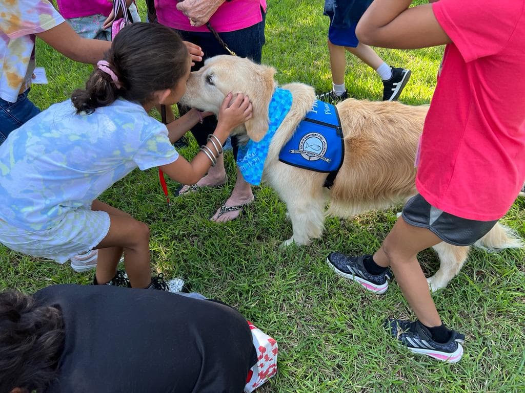 Comfort Dog Visit Highlights Student Civic Service and First Responder Support