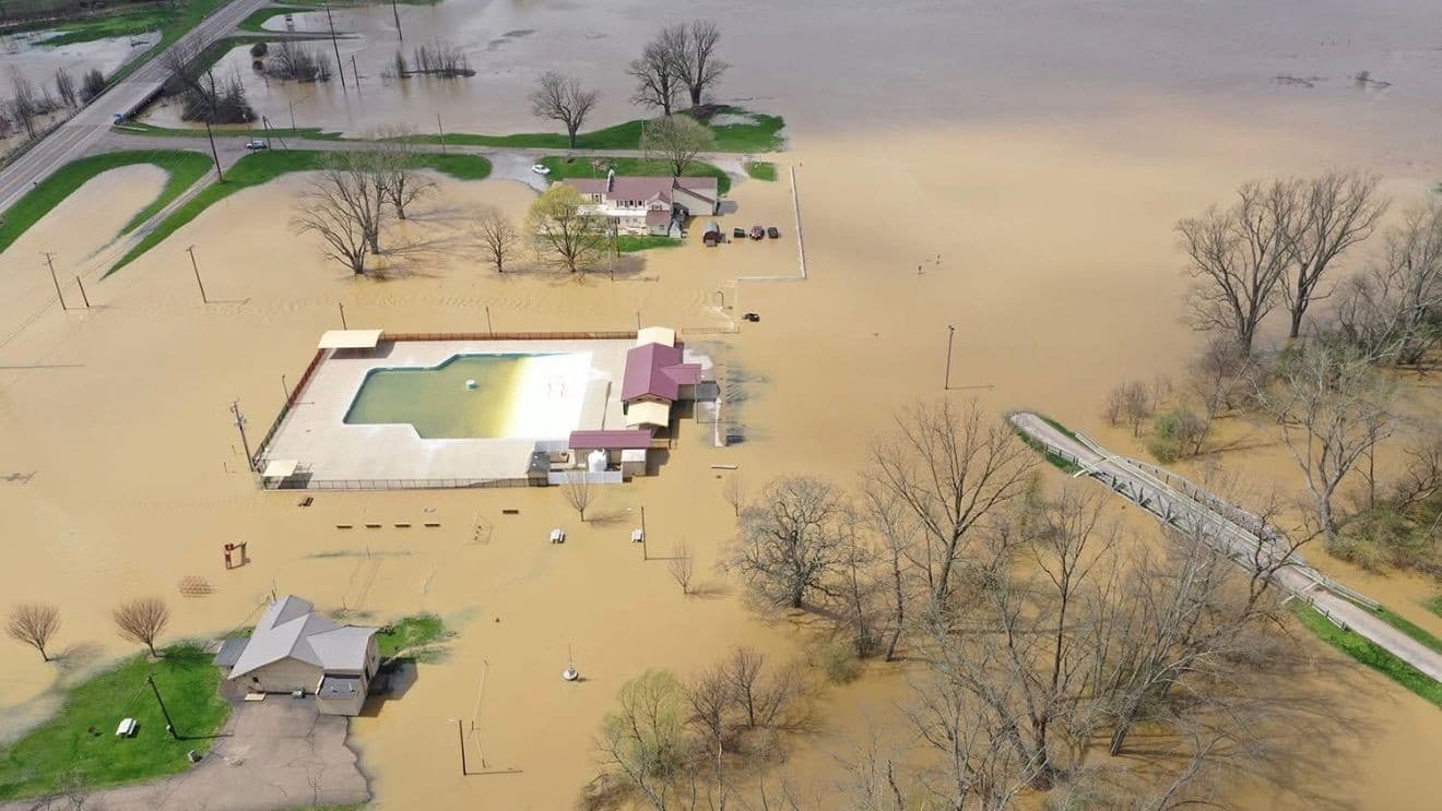 Aerial photos show flooding damage across Millersburg after heavy rain