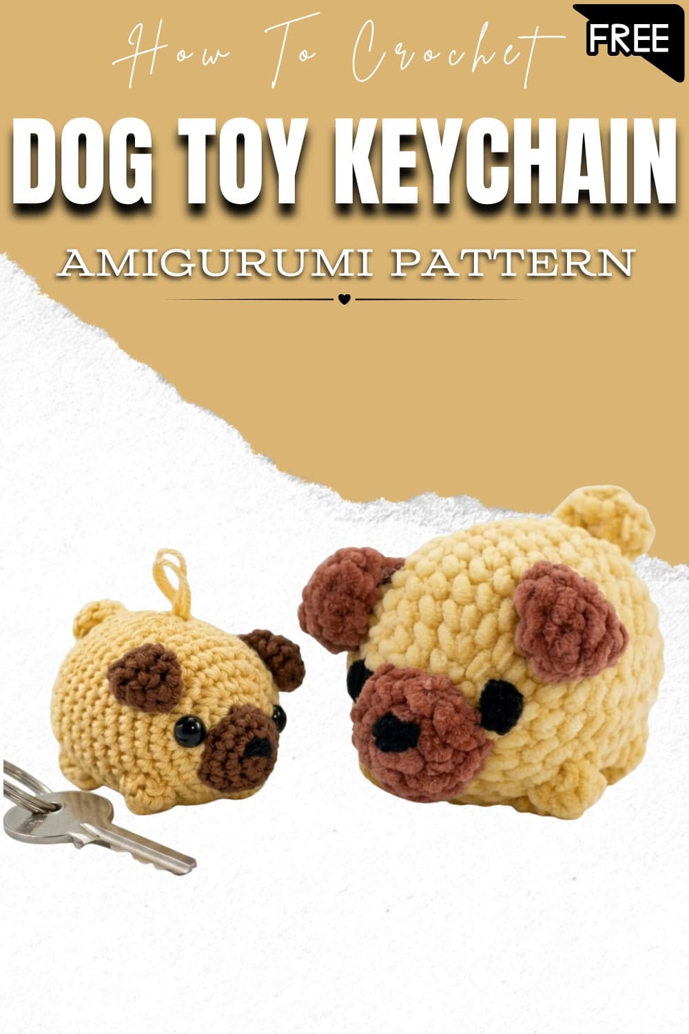 Tiny Crochet Dog Keychain Pattern Makes a Sweet Handmade Gift
