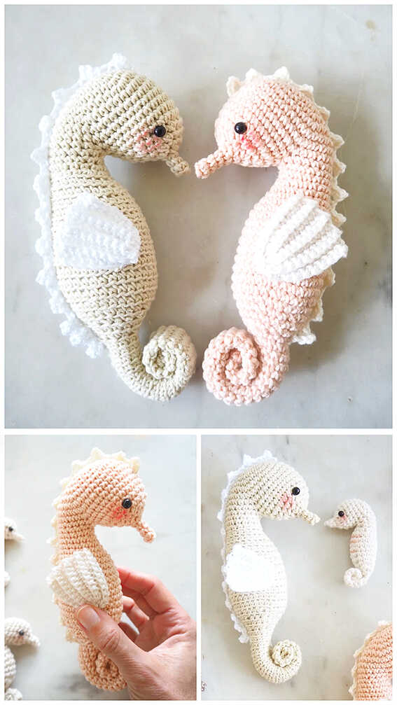 YarnGems Publishes Free Seahorse Couple Amigurumi Pattern by Red Bunny Crochet