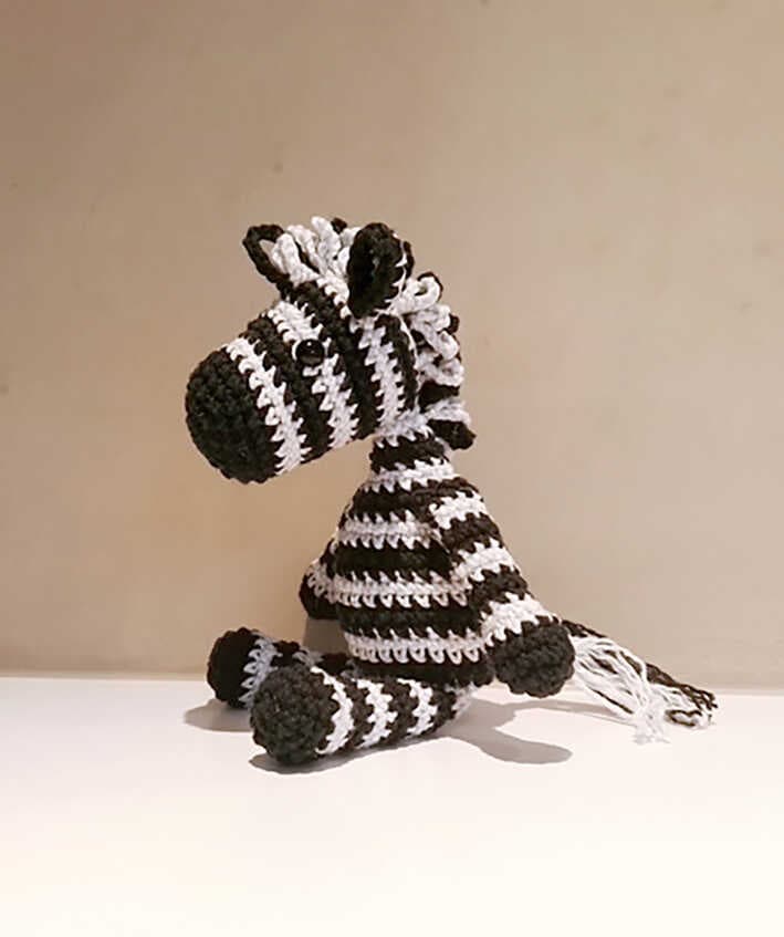 Cute zebra amigurumi pattern adds striped safari charm to crochet gifts