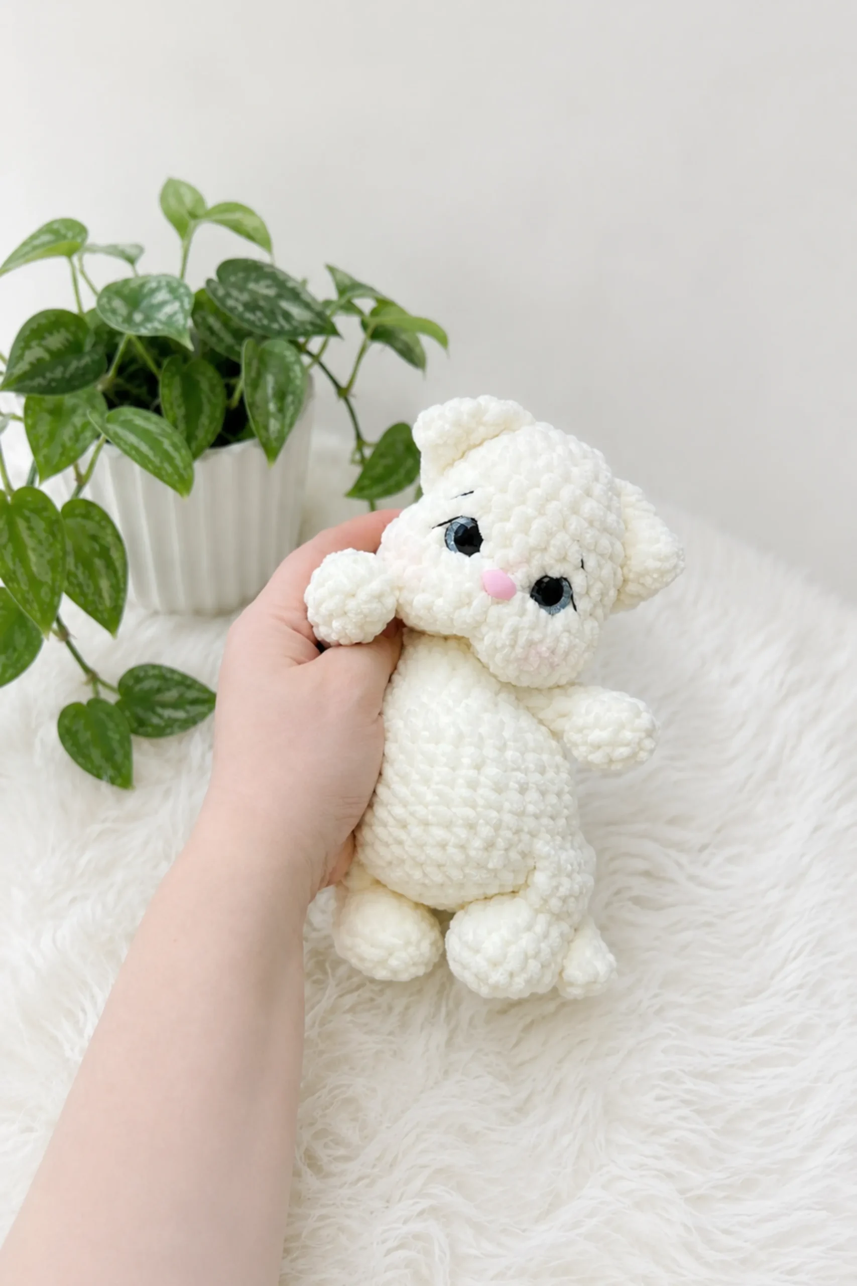 Milash the chubby amigurumi kitten adds polished shaping to crochet plushies