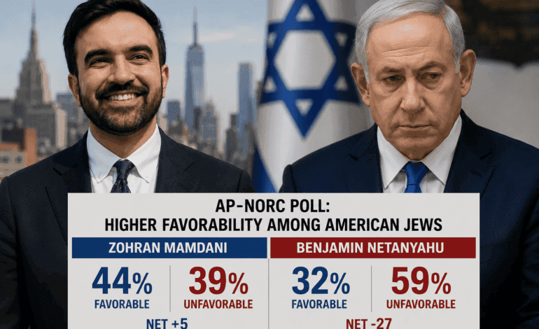 Poll finds Mamdani more favored by Jewish Americans than Netanyahu