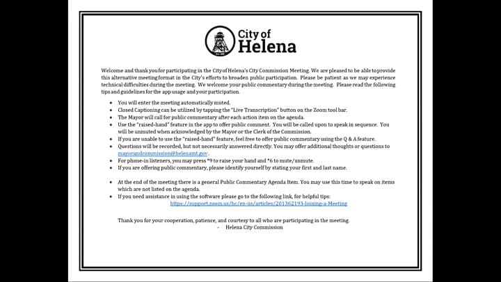 Helena City Commission Interviews Finalists to Fill Vacancy