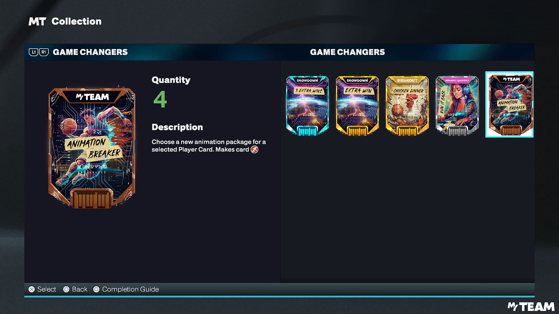 NBA 2K26 adds Animation Breakers, letting MyTEAM cards change moves permanently