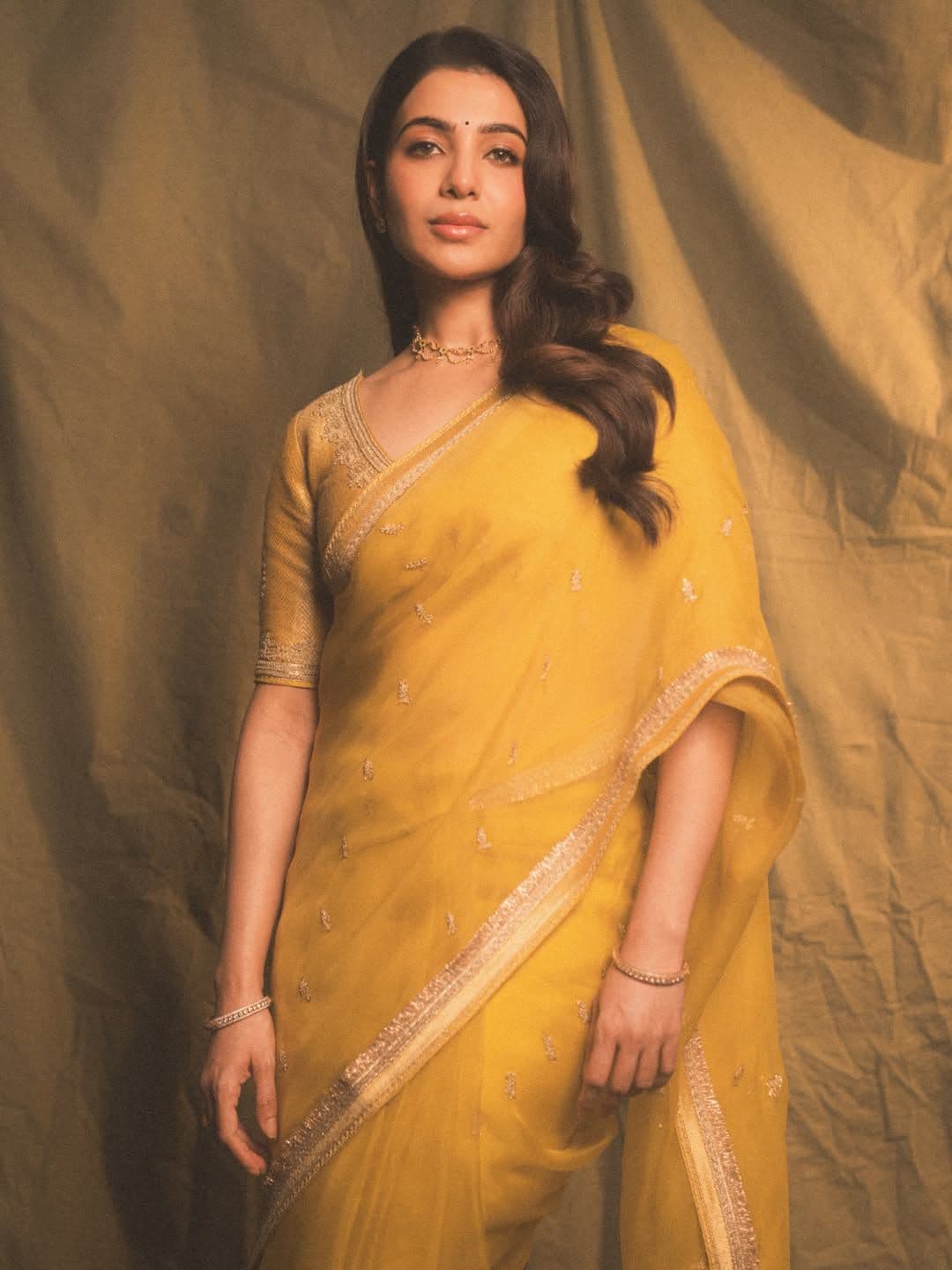 Samantha Ruth Prabhu’s lime-green sari revives bridal marodi embroidery and kiran lace
