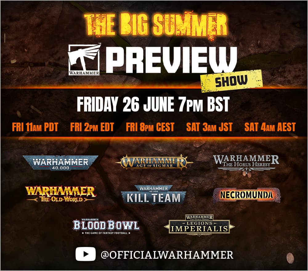 Warhammer 40,000 teaser looms in Big Summer Warhammer Preview Show 2026